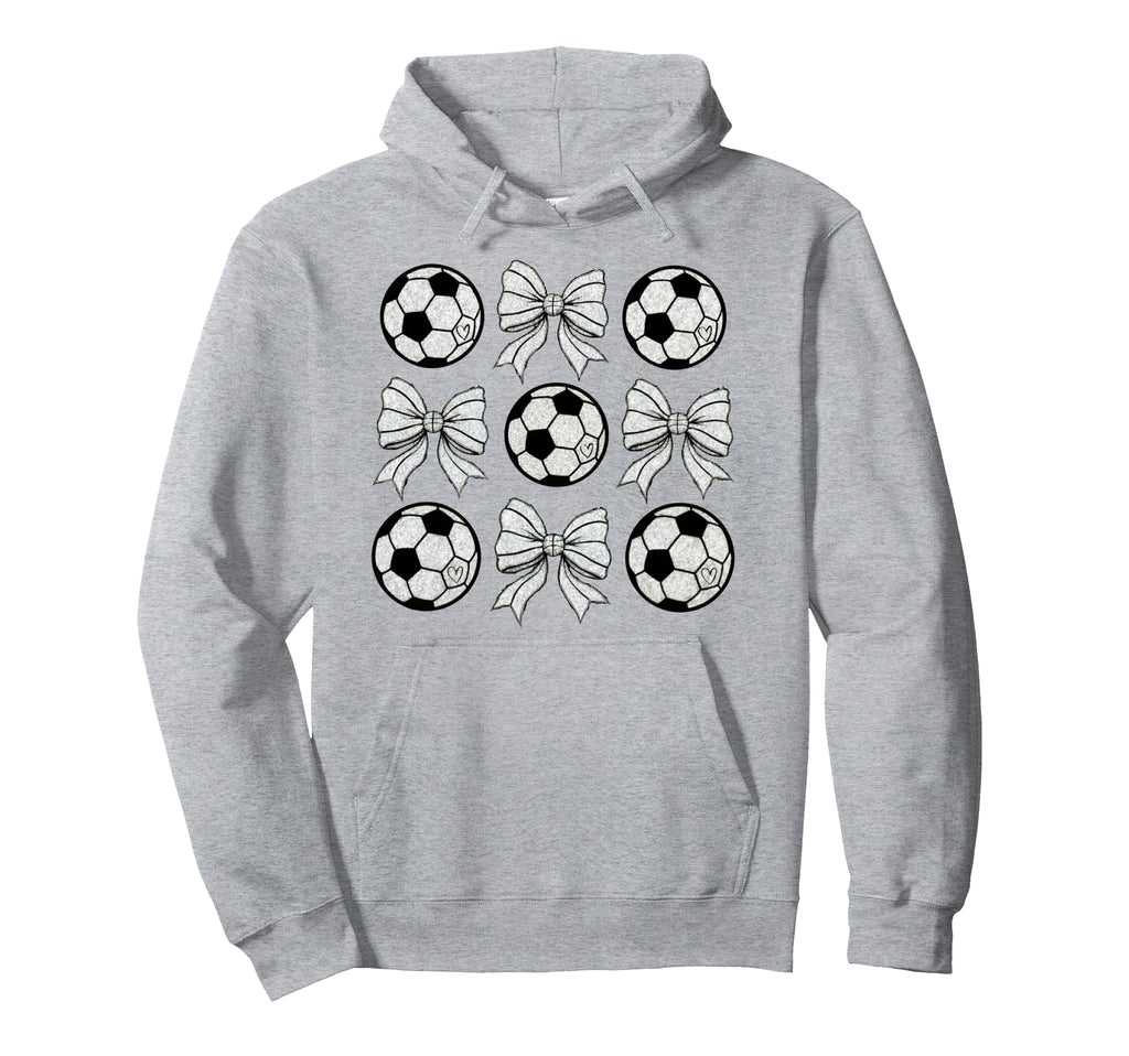 Soccer Bow Game Day Soccer Coquette Bow Hoodie - Unique Graphic Unisex