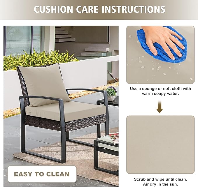 Outdoor Cushions for Patio Furniture, Waterproof Outdoor Chair Cushion w/Fade-Resistant, Removable & Machine-Washable Cover, 22x22 Inch, Deep Seat Sofa/Couch Pad Replacement – Set of 4, Cream