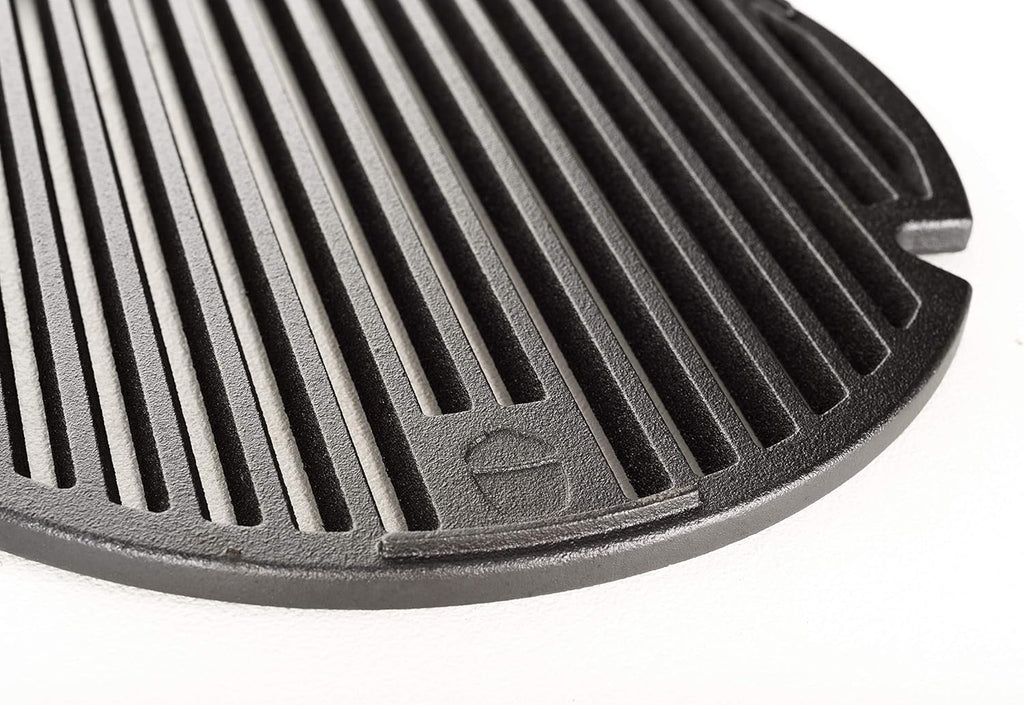 Kamado Joe KJ13RH Joe Jr. 13.5 inch Portable Charcoal Grill with Cast Iron Cart and Heat Deflectors, Blaze Red and Kamado Joe KJ15090620 Cast Iron Sear Plate