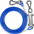 Tresbro 70 FT Dog Tie Out Cable with Spring, Shock Absorbing Tether Chains for Outside Aavilable in 10/15/20/25/30/40/50/70/100/120 FT, Heavy Duty Leads for Yard for Medium & Large Dogs Up to 500 LBS