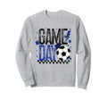 Game Day Soccer Season Checkered Black Sweatshirt - Unique Graphic Unisex