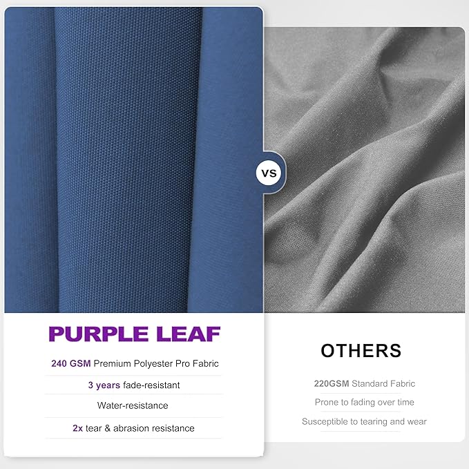 PURPLE LEAF 11.5' X 8' Left-right Tilting Outdoor Patio Umbrella Swivel Offset Cantilever Heavy Duty Rectangle Aluminum Umbrella with UV Resistant for Deck Pool Patio Backyard, Ocean Slate