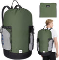 BALEINE 150L Laundry Bag Backpack, 900D Oxford Fabric Large Travel Laundry Bags with Shoulder Straps and 2 Mesh Pockets for College Dorm, Apartment, Laundromat (Green, 150L)