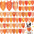 Abbylike 50 Pcs Fall Plaid Dog Bandanas Bulk Autumn Bandanas for Dogs Triangle Kerchief Bibs Scarf for Small Medium Large Pets Thanksgiving Costume Accessories, 25 Styles (31.5 x 21.7 x 21.7 Inch)