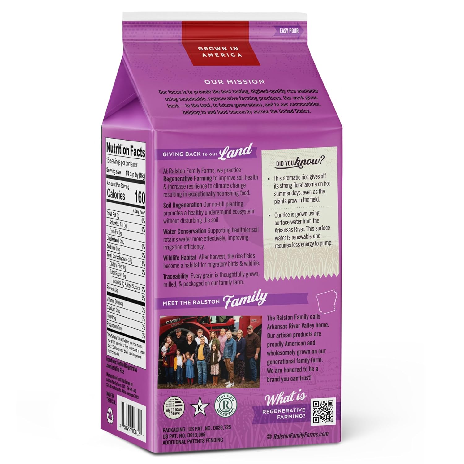 Ralston Family Farms Jasmine White Rice, 24 oz., Pack of 6