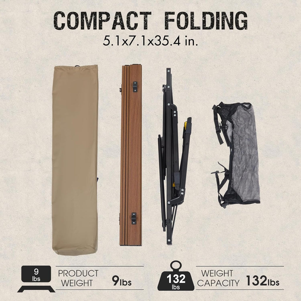 PORTAL Camping Table Portable Folding Table Ultra Lightweight Folding Camp Table 4 Adjustable Legs Aluminum Roll Up Table Top with Carry Bag for Outdoor Travel Backyards BBQ
