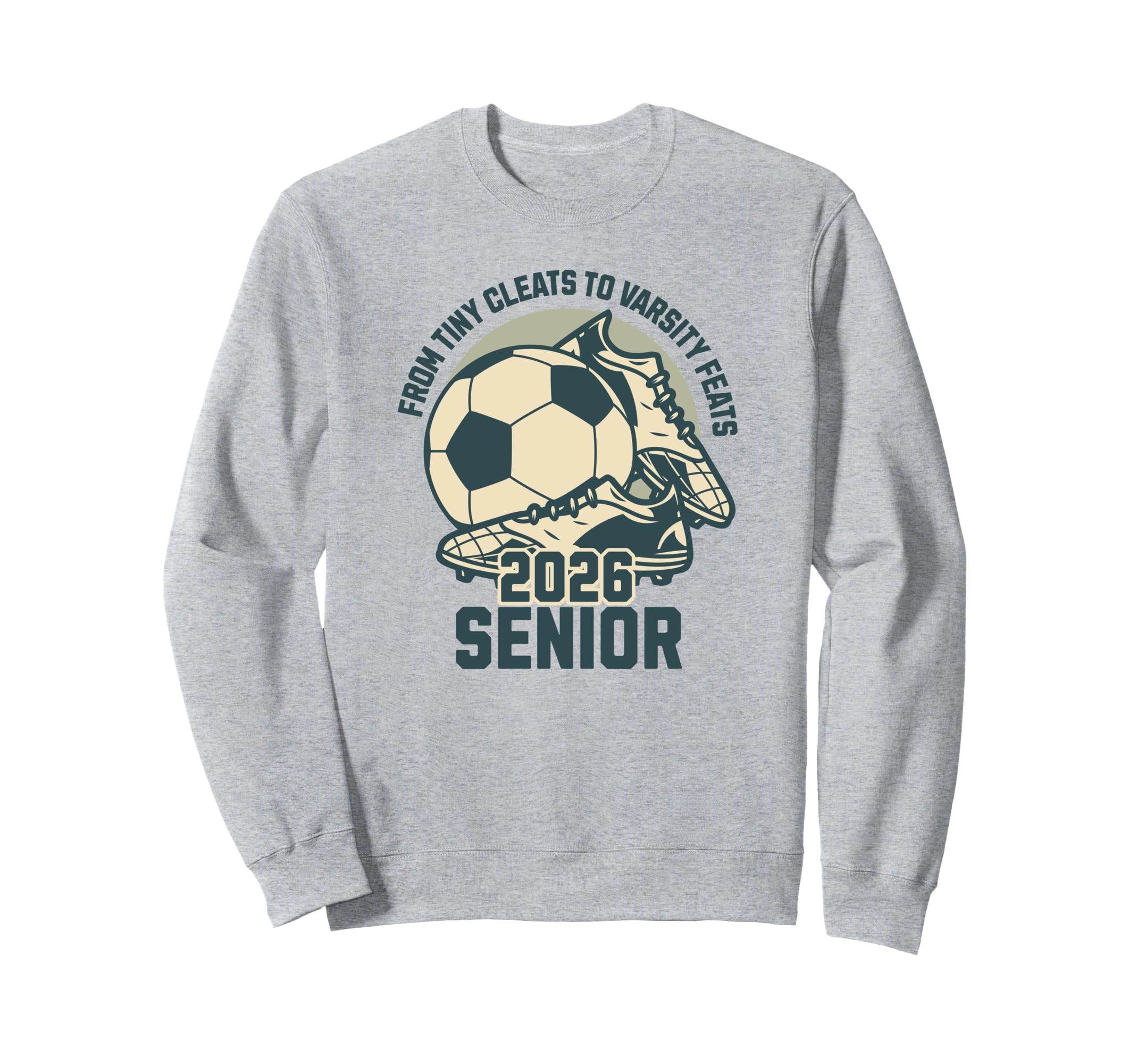 Soccer Senior 2026 Tiny Cleats Varsity Sweatshirt - Graphic Print Unisex