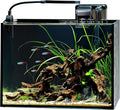 NICREW 2.5 Gallon Nano Nature Aquarium Kit, Ultra-Clear Rimless Desktop Fish Tank with Light and Filter, Perfect for Small Fish, Shrimp, or Betta, Basic Version, Black