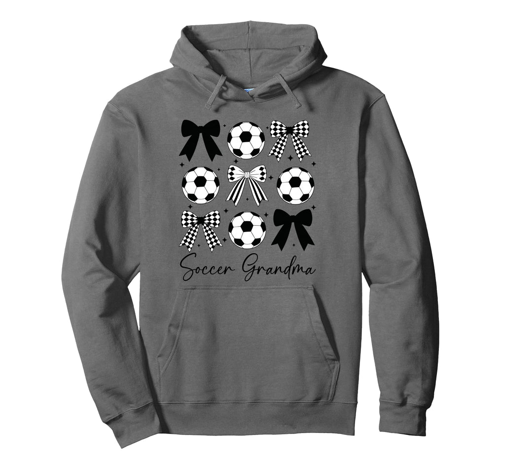 Soccer Grandma Funny Coquette Bow Hoodie - Unique Graphic for Adults