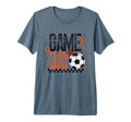 Game Day Soccer Season Checkered Orange T-Shirt - Unique Graphic Unisex