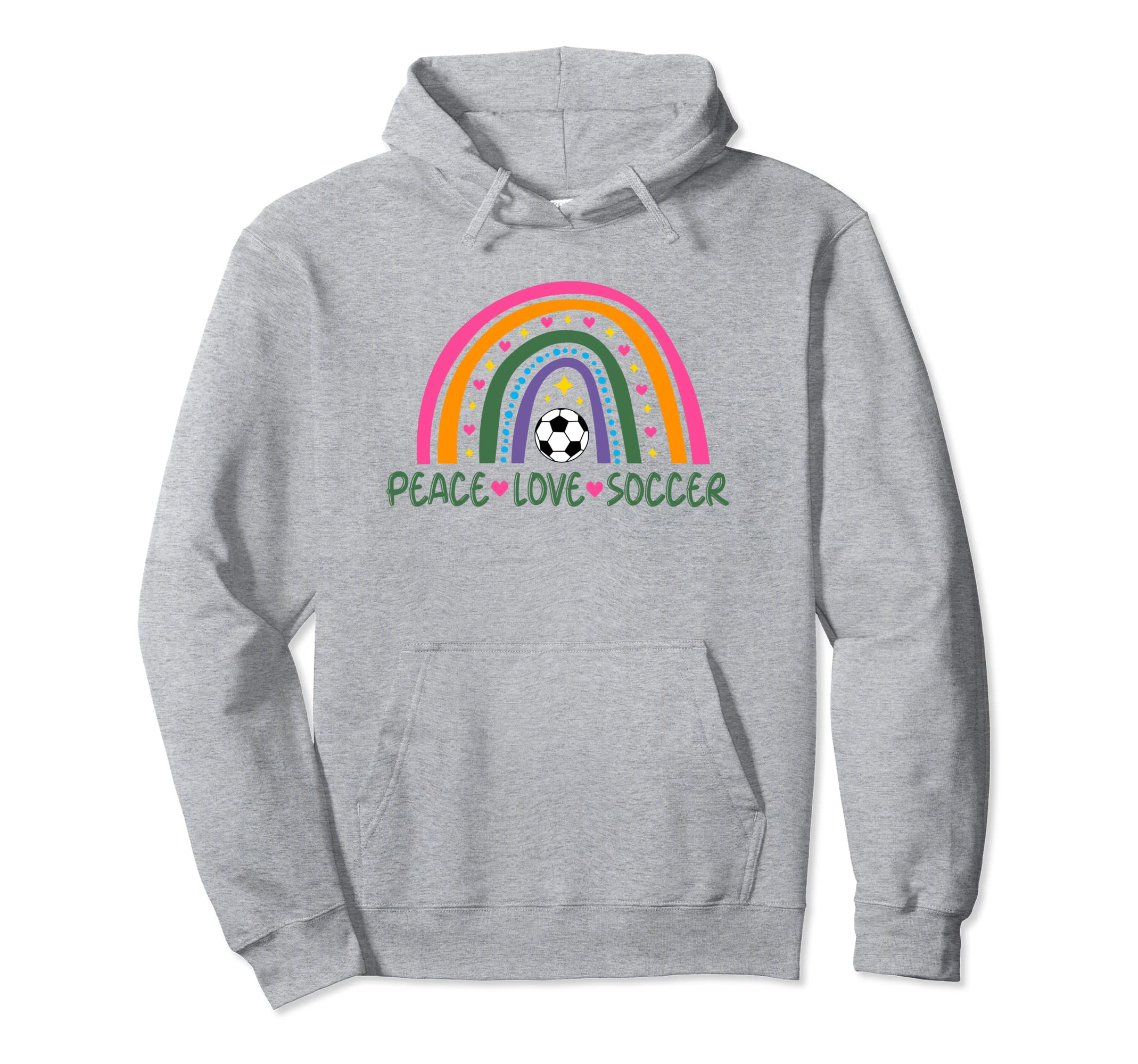 Peace Love Soccer Player Rainbow Teen Hoodie - Custom Art Print Men Women