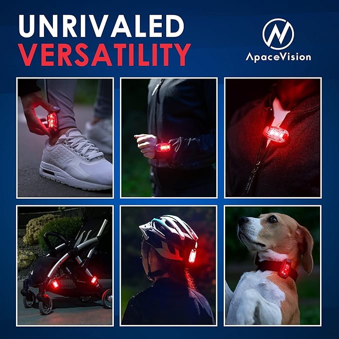 LED Safety Light (2 Pack) - Clip On Strobe/Running Lights for Runners, Dog, Bike, Walking, Boat, Kayak, Stroller and More - High Visibility Accessories for Your Reflective Gear, Bicycle