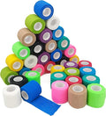 36 Rolls Elastic Self Adhesive Bandage Wrap 2 Inch, Breathable Non Woven Cohesive Bandage, Vet Wrap for Dogs, Ankle Sprains Swelling Medical First Aid Tape, Sports Athletic Tape Color