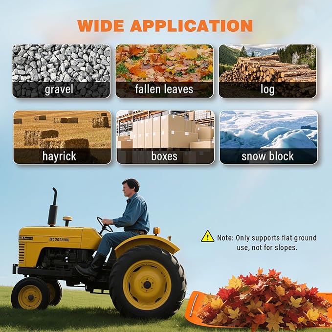 Yard Drag Sled - 48x110” Large Yard Glider Heavy-Duty Multipurpose Drag Mat Home Easy Use for Carrying Stone, Leaves, Log, Boxes