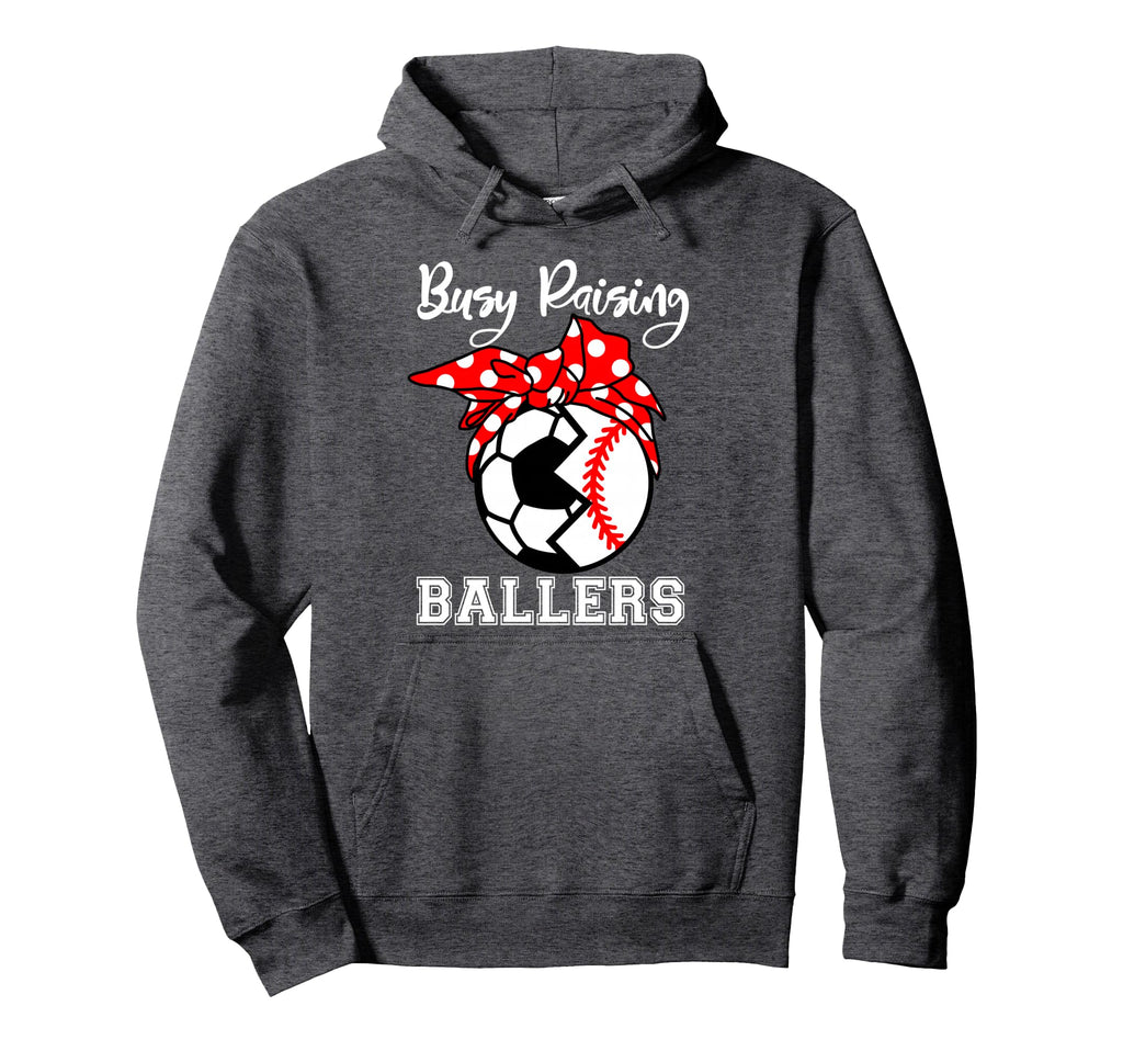 Busy Raising Ballers Funny Baseball Hoodie - Streetwear Style for Adults