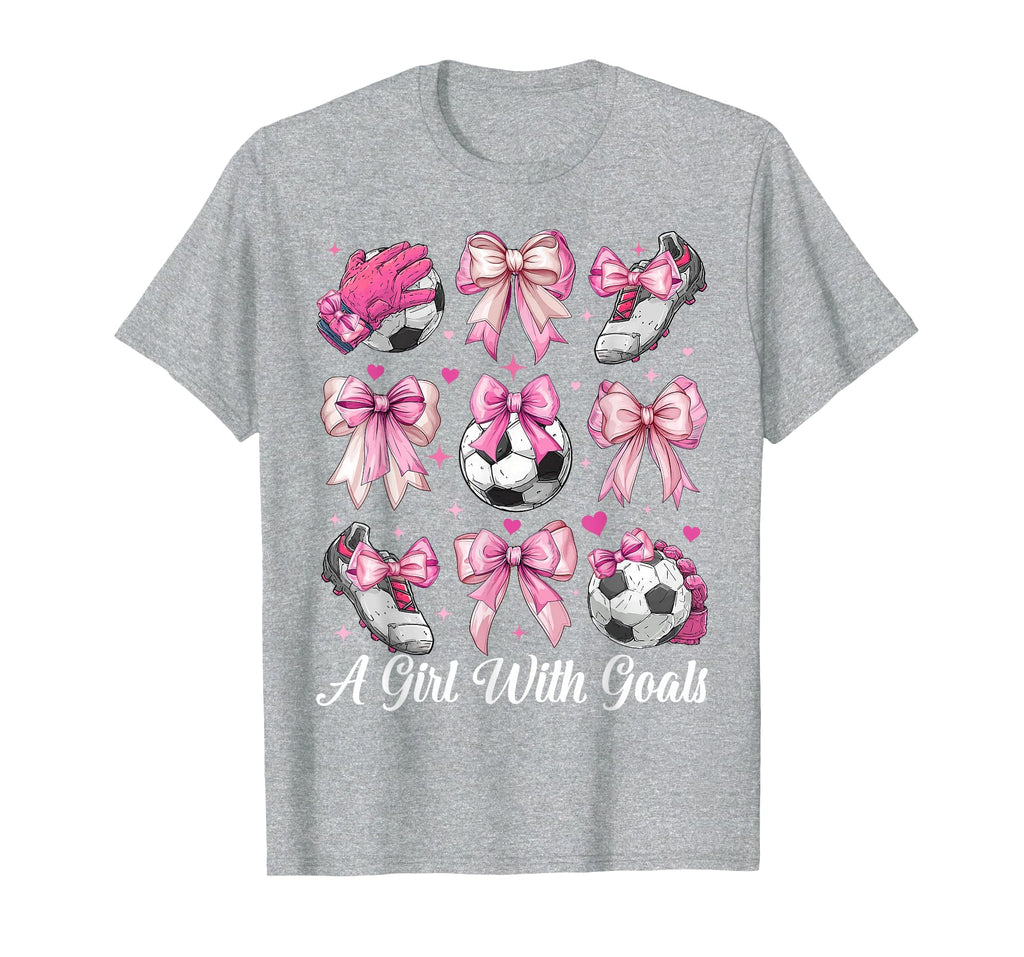 Soccer Player Soccer Coquette Bow Goals T-Shirt - Unique Graphic Unisex