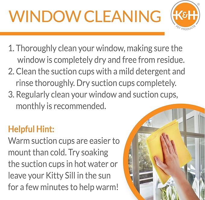 K&H Pet Products Cat Scratcher Kitty Window Sill Bed & Hammock, Sturdy Cat Perch for Large Cats