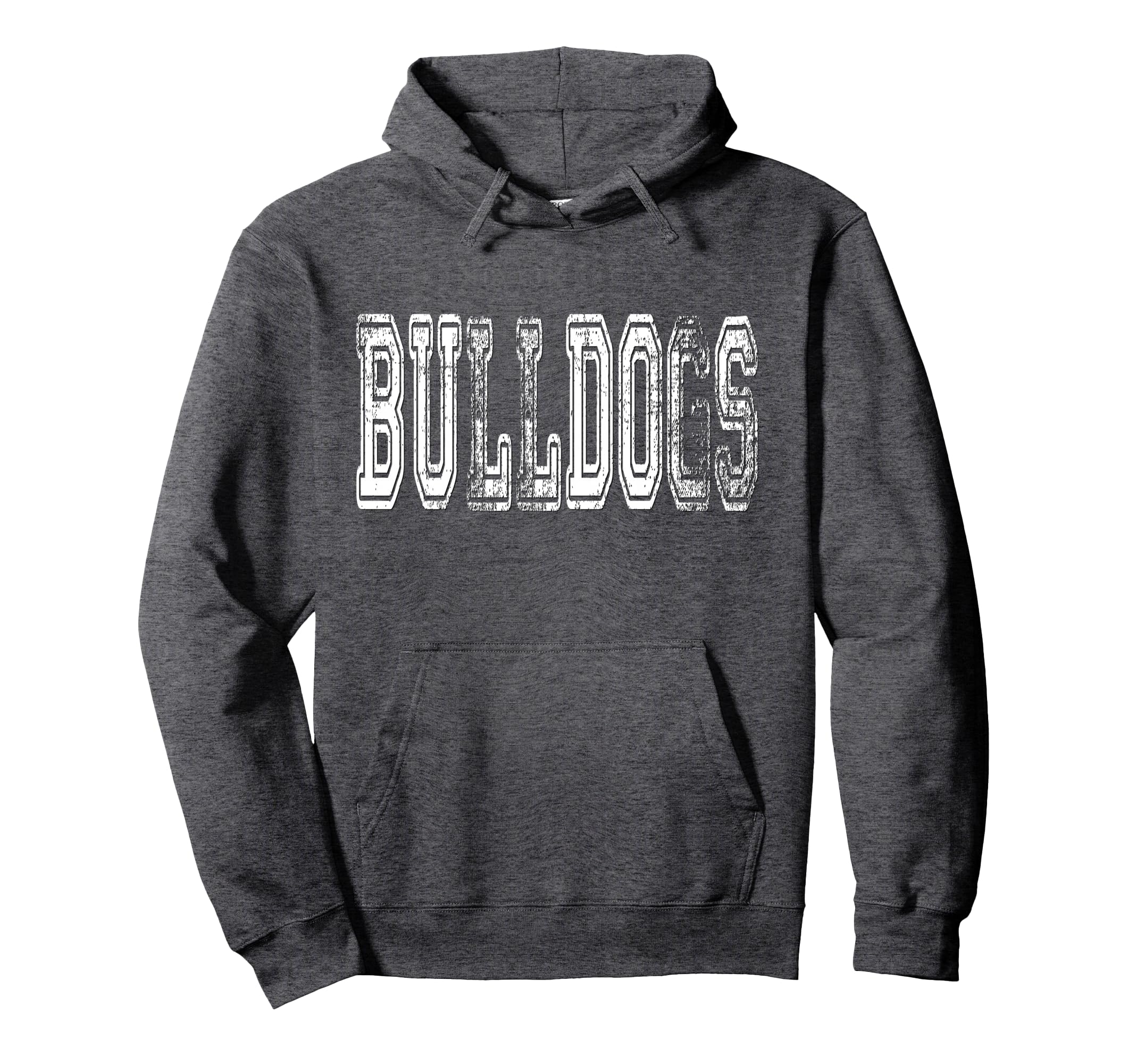 Bulldogs Mascot Distressed School Hoodie - Aesthetic Graphic Men Women