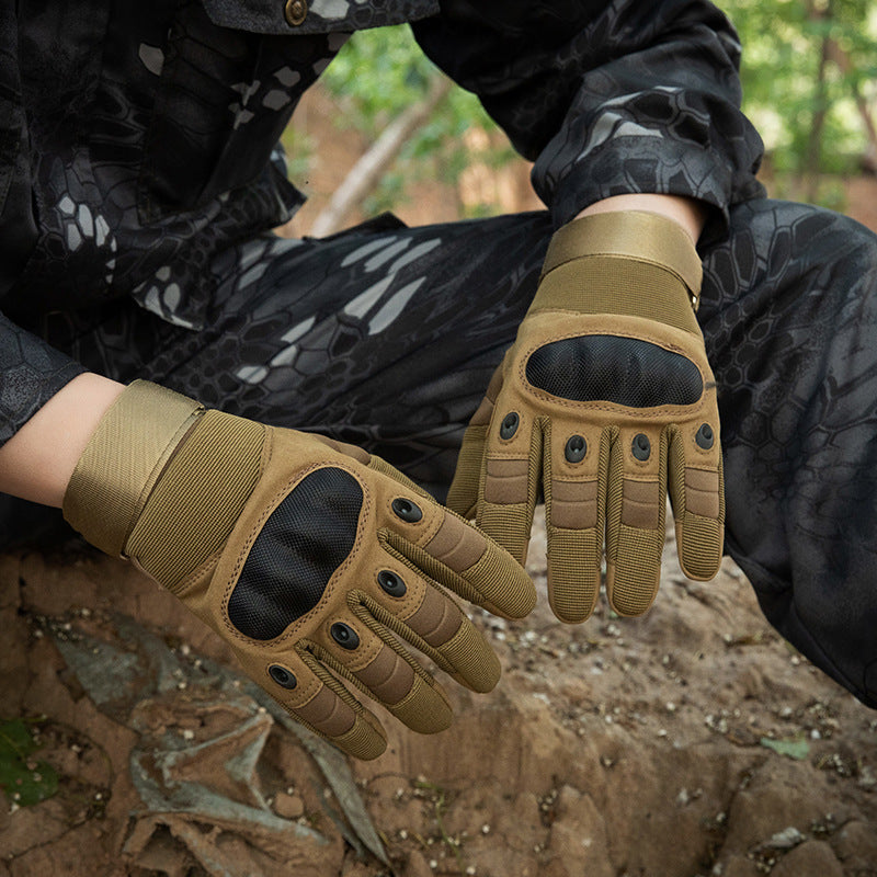 Men's Outdoor Protective Riding Sports Anti-slip Wear-resistant Full Finger Gloves