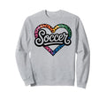 Soccer Watercolor Leopard Heart Sweatshirt - Novelty Apparel Men Women