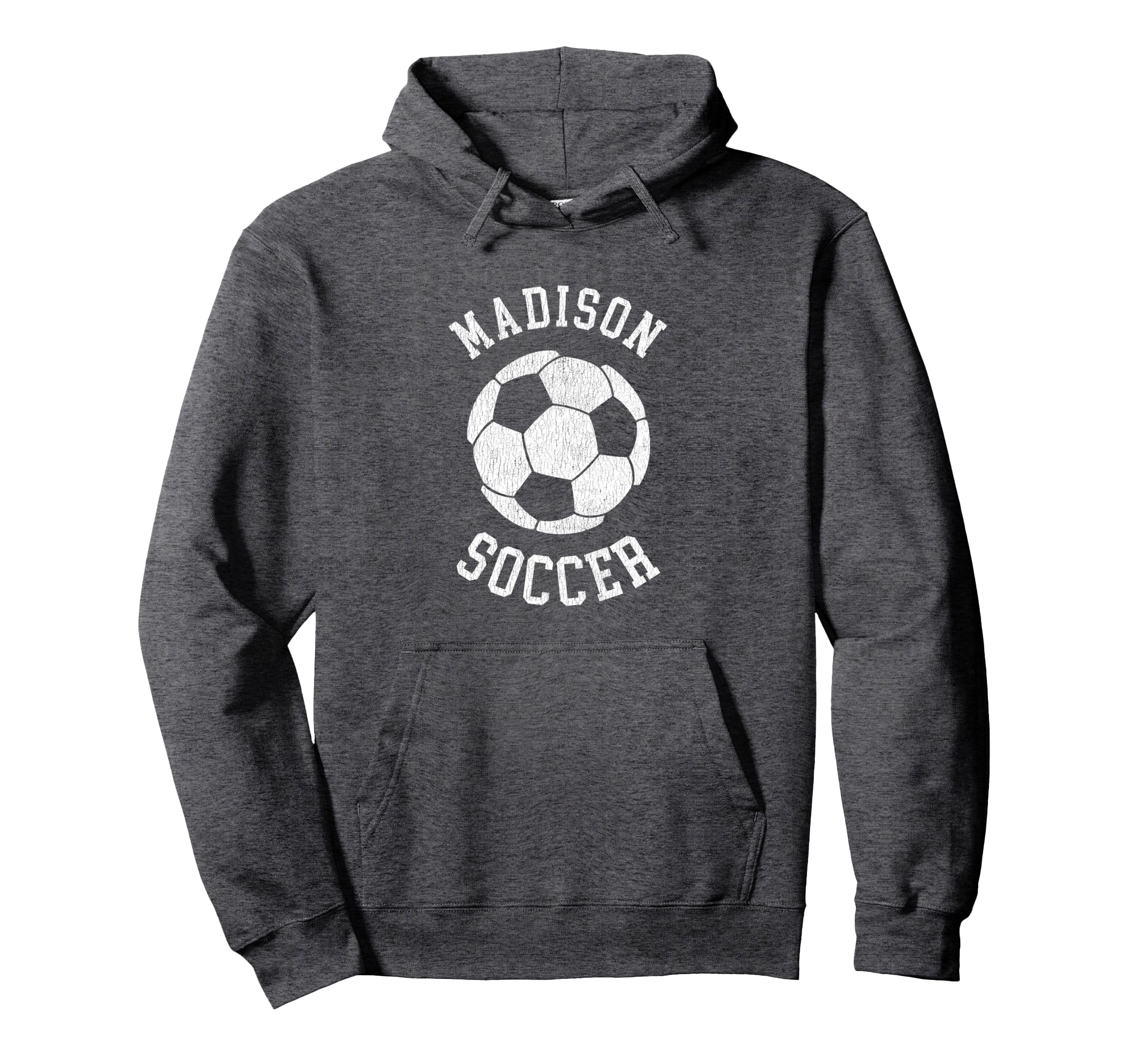 Madison Soccer Distressed 90S Hoodie - Novelty Apparel Unisex