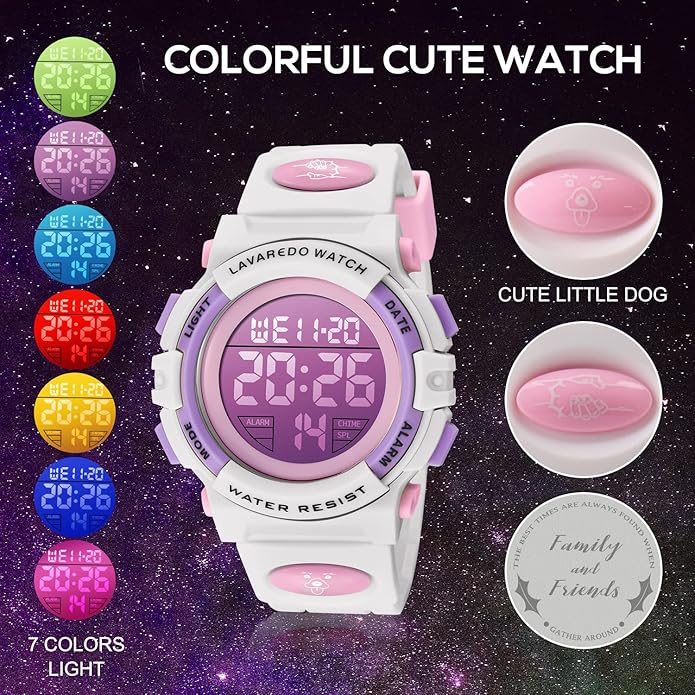 Kids Watch,Boys Watch for 3-15 Year Old Boys,Digital Sport Outdoor Multifunctional Chronograph LED 50 M Waterproof Alarm Calendar Analog Watch for Children with Silicone Band,Kids Gift