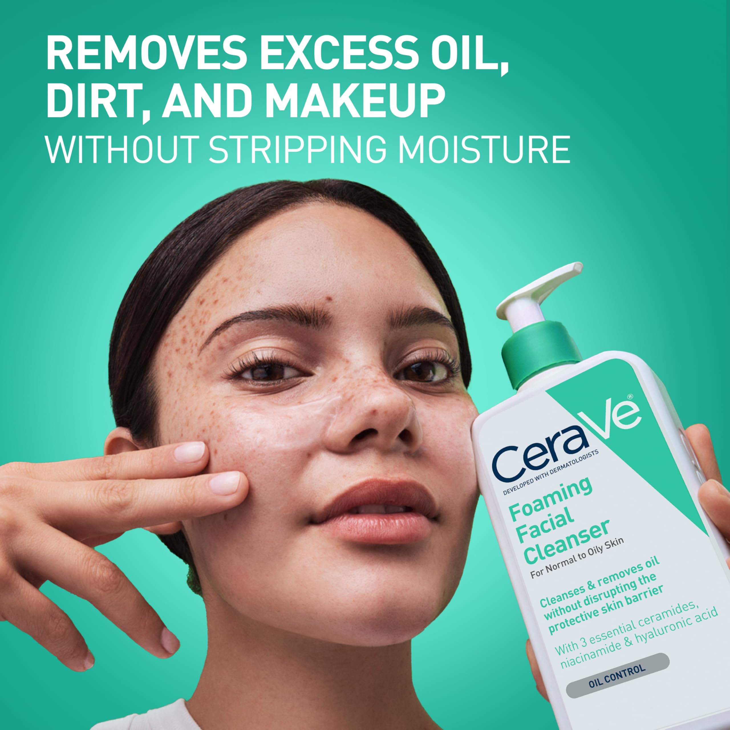 CeraVe Foaming Cleanser - Gentle, Non-Irritating Cleanser for Normal to Oily Skin, 7.98 fl oz