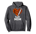 Ball Mom Heart Funny Football Basketball Hoodie - Aesthetic Graphic Unisex