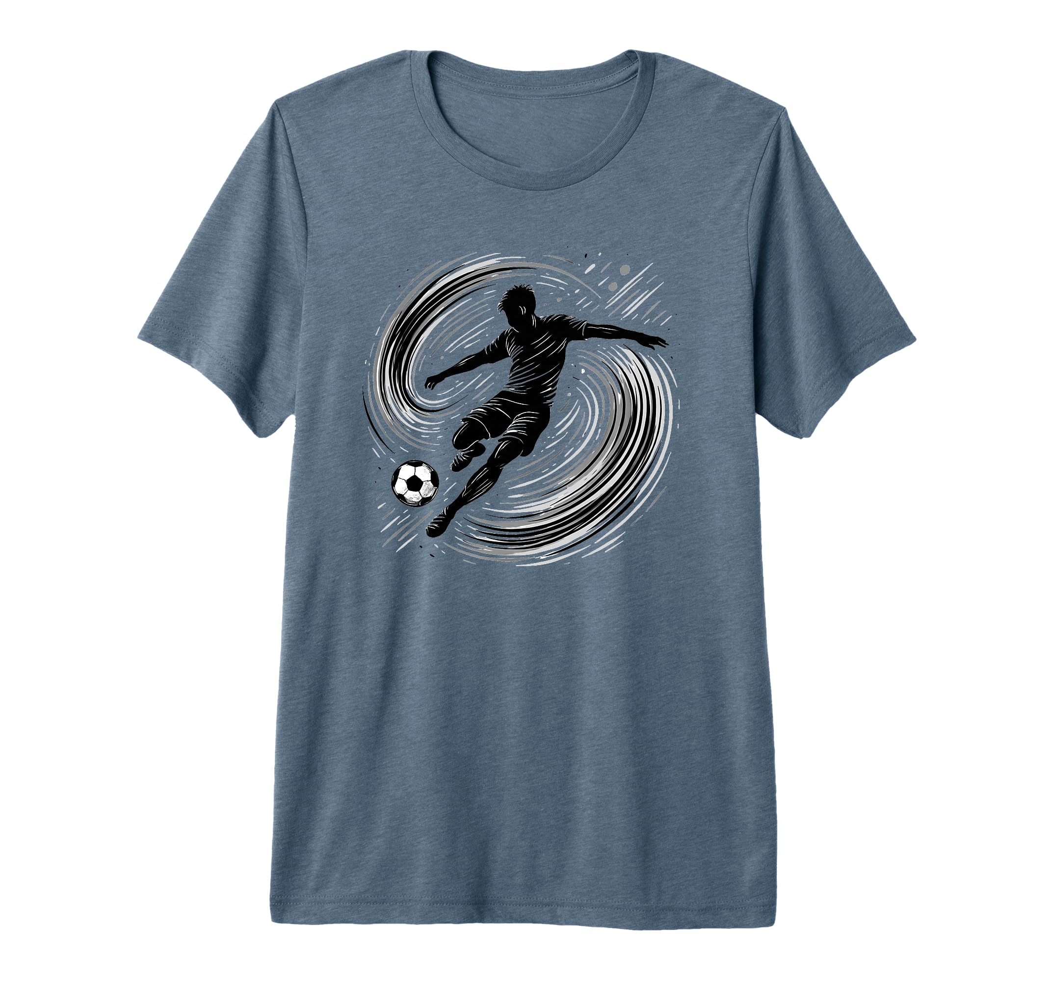 Powerful Soccer Kick And Teen Fans Tri T-Shirt - Minimalist Print Unisex