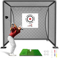 YUNIC Golf Driving Cage with Metal Frame - Choose Standard Hitting Target or Simulator Impact Screen