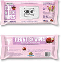 Shoo! Flea & Tick Wipes for Dogs | Convenient, Easy On-The-Go Protection | Plant Based, Natural Oils, Chemical Free | Repels & Prevents | 50 XL Wipes | (Floral Bliss)