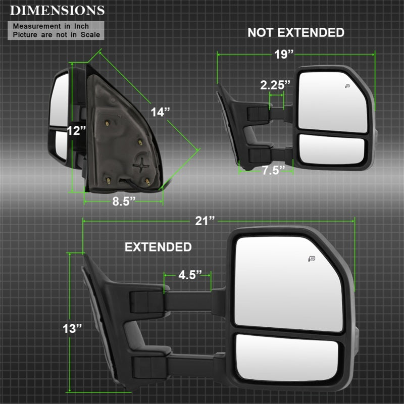 SPYDER xTune 08-15 Ford F-250 SD Heated Adj LED Signal Power Mirror - Smoke (MIR-FDSD08S-G4-PW-SM-SET) 9943096