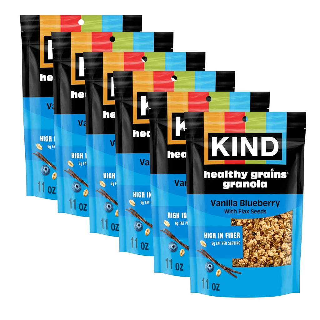 Kind Healthy Grains Vanilla Blueberry Clusters With Flax Seeds (Pack of 6) - 11 Oz