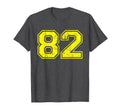 Number 82 Varsity Distressed Sport T-Shirt - Aesthetic Graphic Men Women