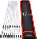17 Inch Long Stainless Steel Skewers for Kabobs,HONSHEN Flat Shish Kabob Barbecue Skewers with Storage Bag - Metal BBQ Skewers for Grilling Meat, Chicken, Shrimp, Vegetables - 10 Pack