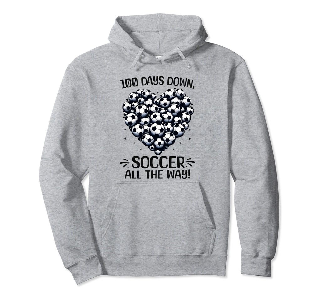 100 Days School Soccer Heart Love 100Th Hoodie - Trendy Graphic Men Women