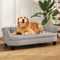 Dog Couch Sofa Bed, Comfortable Pet Sofa for Large and Medium Dogs, Soft Velvet Cushion, Durable Pet Furniture for Living Room, Washable Dog Bed for Couch 40.16‘’ (Gray)