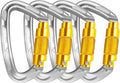 Climbing Carabiner Clips 25kN Auto Locking Carabiner, Professional Heavy Duty Large Locking Carabiner Clips for Rock/Ice Climbing Rappelling Rescue Swing etc, D Shaped, Large Size