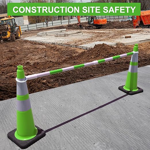 OrangeStar 8 Pack 28" Traffic Safety Cones, Green Cones Construction Cones w/Reflective Collar, Heavy Duty Base for Driving Practice, Parking Lots and Roadwork