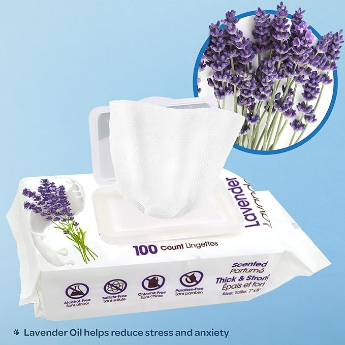Best Pet Supplies Pet Wipes for Dogs - Dog Wipes Cleaning Deodorizing, for Coats, Ears, Paws - Calming Lavender, 400 Count