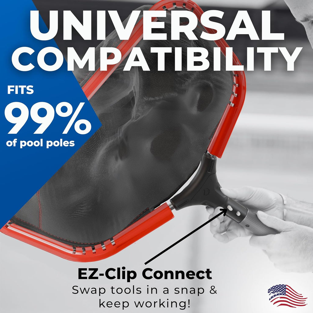 ProTuff 23" Fine Pool Net for PROS – “490 Promise” Unlimited Unconditional Replacement – Cleans 3X Faster Than Vacuum – Wide Pool Skimmer Net with Deep Bag for Easy Maintenance of Leaves, Bugs, Debris