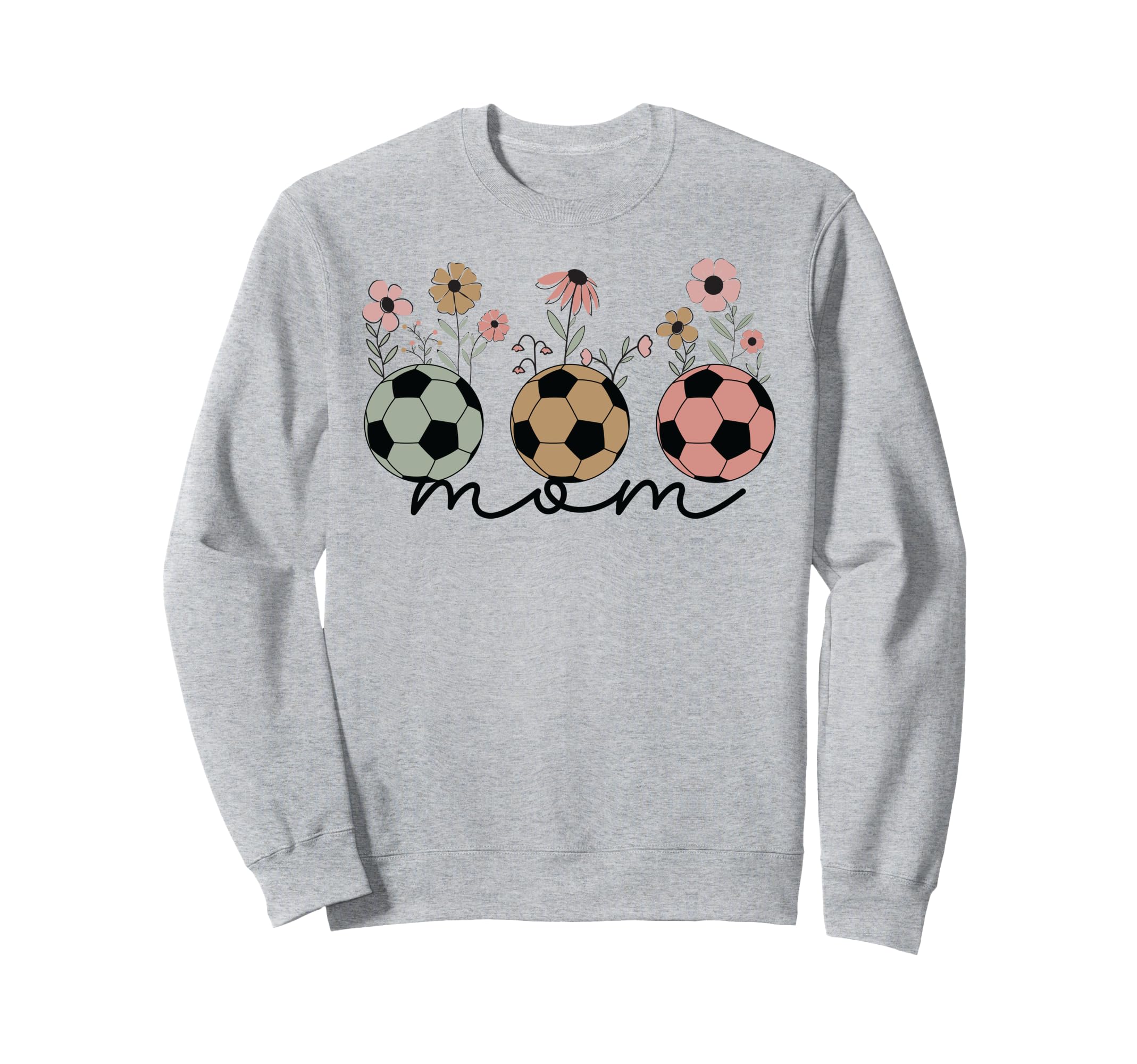 Soccer Mom Mama Wildflower Floral Sweatshirt - Graphic Print for Adults