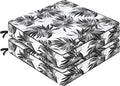 Favoyard Outdoor Chair Cushion 22 x 22 x 3 In Waterproof Pattern Fade Resistant Cushions for Patio Furniture with Removable Cover Attach Straps 28D Foam Insert Cushions Pads for Seat Sofa Couch 2 Pack