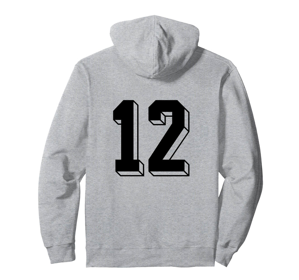 Number 12 Backside 80S 90S Team Jersey Hoodie - Unique Graphic Men Women