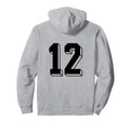 Number 12 Backside 80S 90S Team Jersey Hoodie - Unique Graphic Men Women