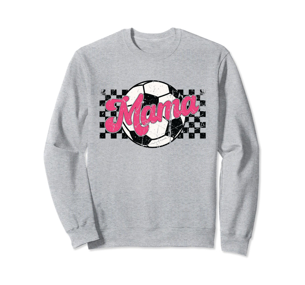 Soccer Mama Checkered Funny Sporty Sweatshirt - Minimalist Print Unisex