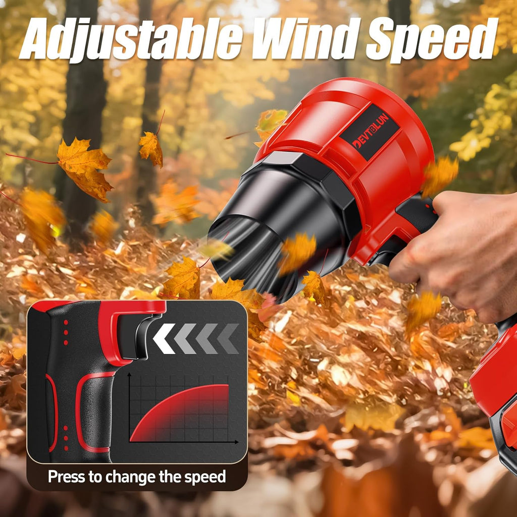 Leaf Blower Cordless with 2x4.0Ah Batteries,600000RPM Turbo Jet Blower, Electric Small Blower with Extended Nozzle,Lightweight Handheld Leaf Blower for Lawn Patio Care, Blowing Leaves, Snow,Dust