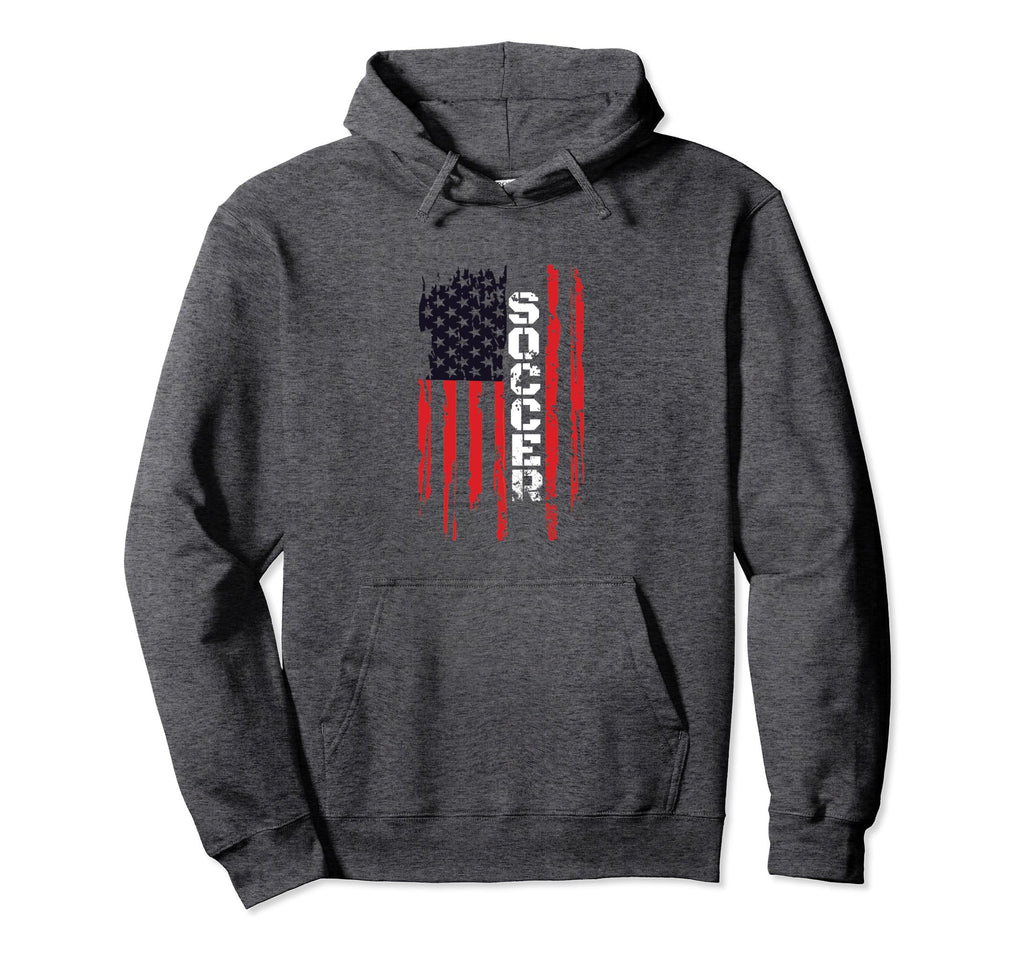 American Flag Soccer Rustic Hoodie - Casual Everyday Wear for Adults