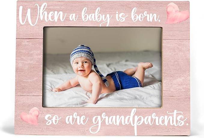 Baby Picture Frame, Ultrasound Picture Frames, When a Baby is Born So is a Grandparents, New Grandparents Gifts First Time 2025, Photo Frame 4x6(pink)