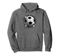 Soccer Ball Crashing Through Wall Hoodie - Casual Everyday Wear Unisex